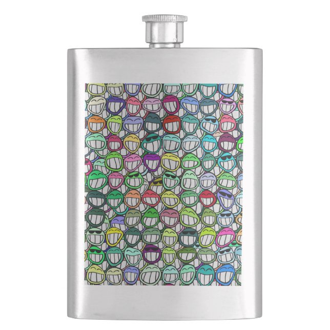 COOL SMILING FACES GROUP FLASK (Front)