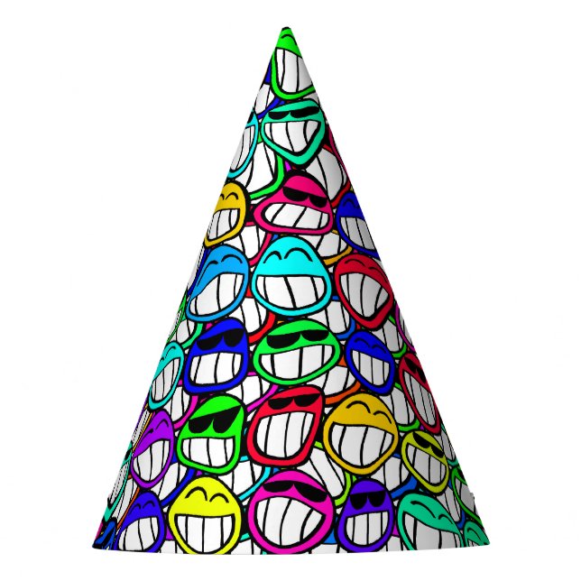 COOL SMILING FACES GROUP I + your idea Party Hat (Front)