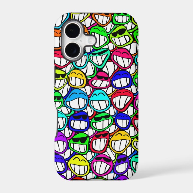 COOL SMILING FACES GROUP IPHONE CASE (Back)