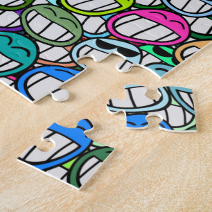 COOL SMILING FACES GROUP JIGSAW PUZZLE
