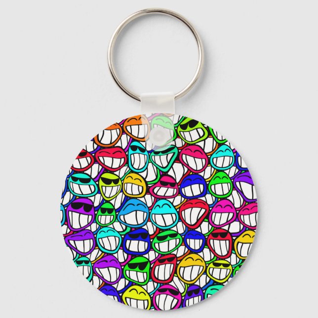 COOL SMILING FACES GROUP KEYCHAIN (Front)