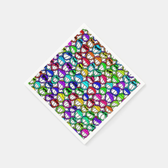 COOL SMILING FACES GROUP NAPKINS (Corner)