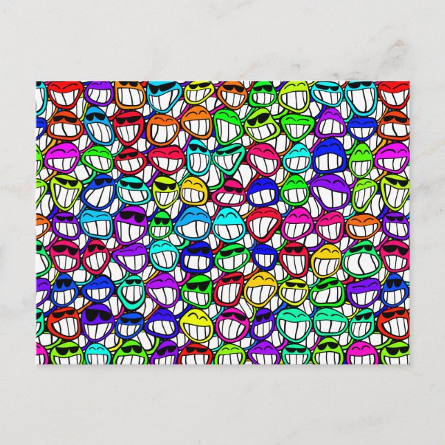 COOL SMILING FACES GROUP POSTCARD (Front)