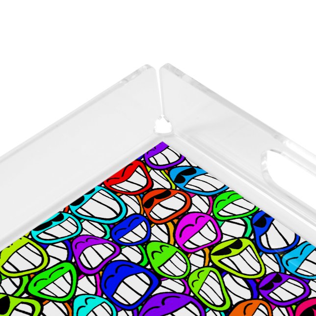COOL SMILING FACES GROUP + your idea Acrylic Tray (Corner)