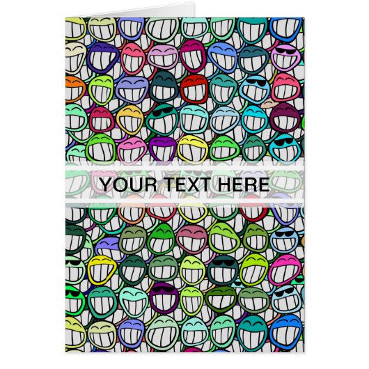 COOL SMILING FACES GROUP + your text Cards (Front)
