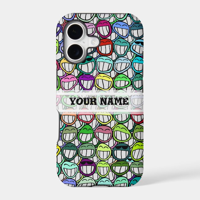 COOL SMILING FACES GROUP + your text Case-Mate iPhone Case (Back)