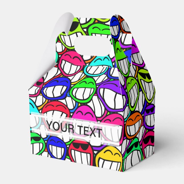 COOL SMILING FACES GROUP + your text Favor Boxes (Front Side)