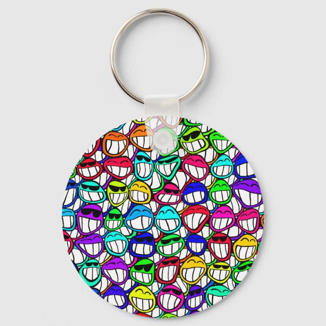 Cool Smiling Faces Keychain (Front)
