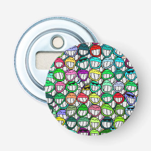 Cool Smiling Faces Pattern II Bottle Opener