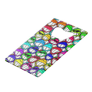 Cool Smiling Faces Pattern + your idea Credit Card Bottle Opener