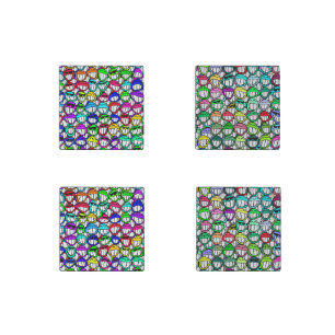 Cool Smiling Faces Pattern + your idea Stone Magnet