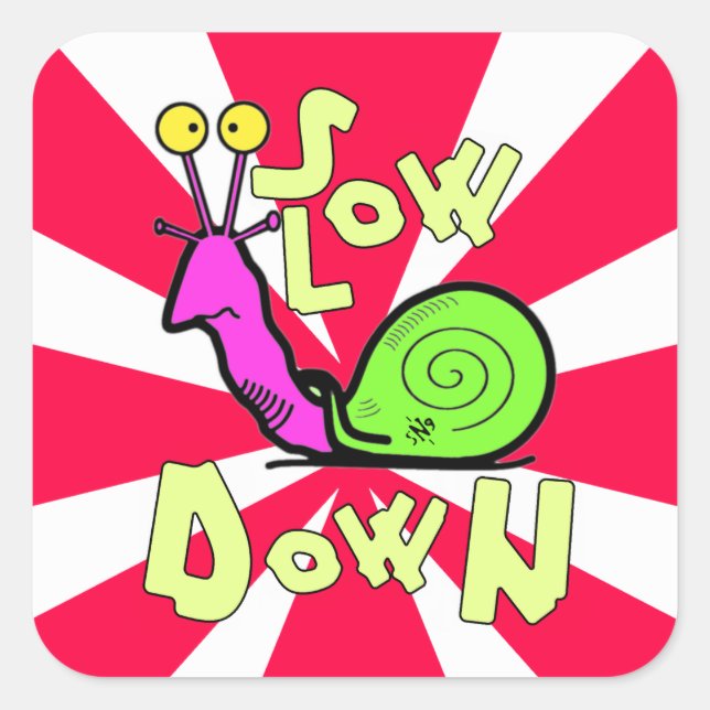 Cool snail sketch v3 square sticker (Front)