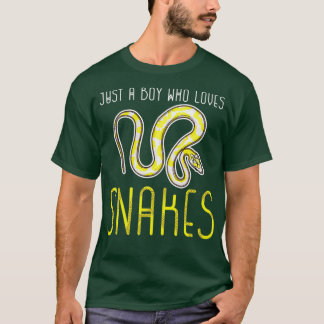 Cool Snake Art Just A Boy Who Loves Snakes T-Shirt