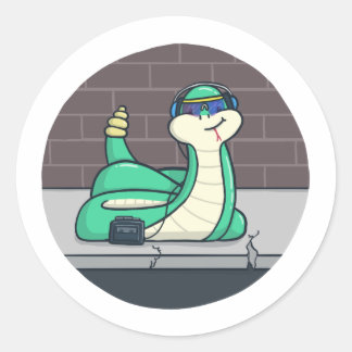 Cool Snake Classic Round Sticker