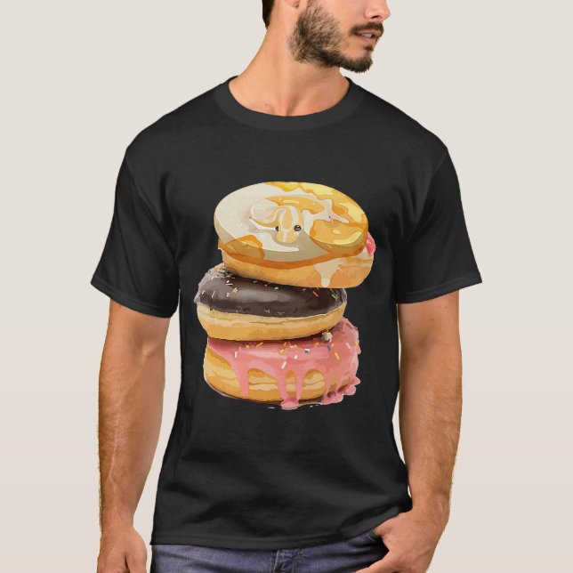 Cool Snake Donut Ball Python Reptile Doughnut T-Shirt (Front)