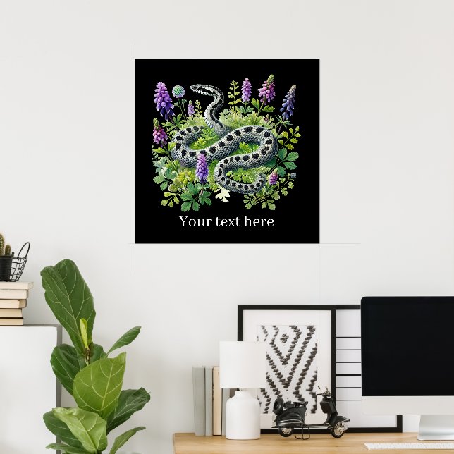 Cool snake lovers customizable poster (Home Office)