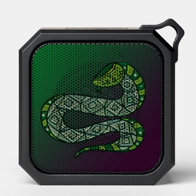 Cool Snake Metallized Tribal Art Bluetooth Speaker (Front)