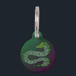 Cool Snake Metallized Tribal Art Pet ID Tag<br><div class="desc">Cool tribal emblem art metallized for cool effect.</div>