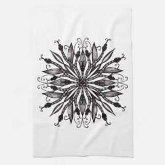 Cool Snakes Black And White Botanical Gothic Kitchen Towel