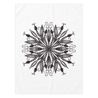 Cool Snakes Black And White Botanical Gothic Tablecloth