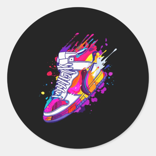 Cool Sneaker Design For Men Women Scute Ss Cute Ss Classic Round Sticker (Front)