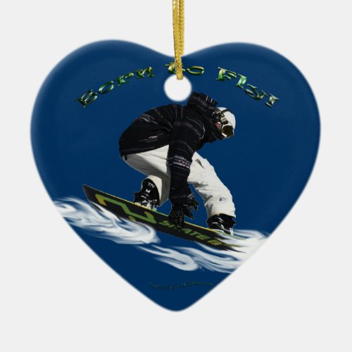 Cool Snow Boarder Winter Sports Theme Ceramic Ornament