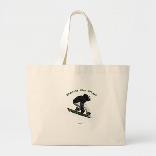 Cool Snow Boarder Winter Sports Theme Large Tote Bag