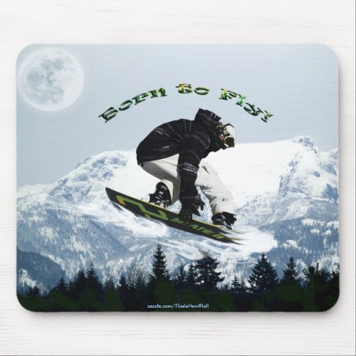 Cool Snow Boarder Winter Sports Theme Mouse Pad