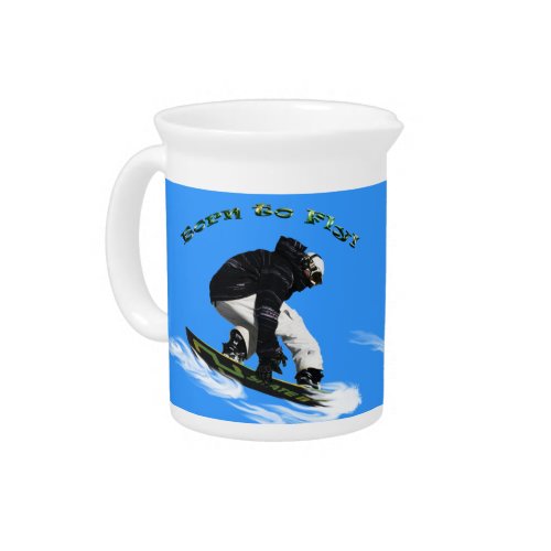 Cool Snow Boarder Winter Sports Theme Pitcher