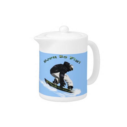 Cool Snow Boarder Winter Sports Theme Teapot