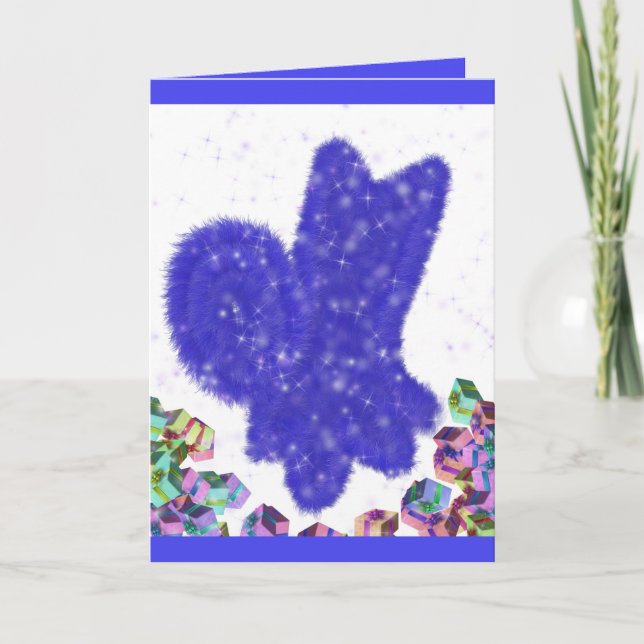 Cool snow dog New Year card (Front)