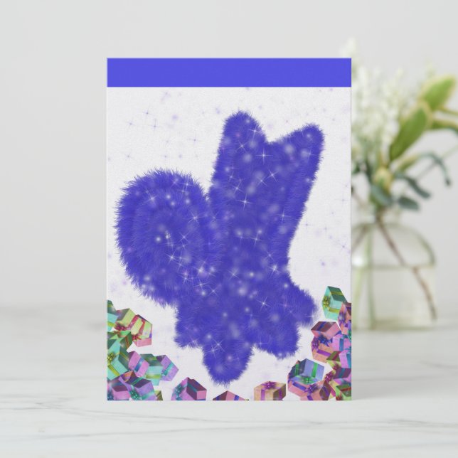 Cool snow dog New Year  Holiday Card (Standing Front)