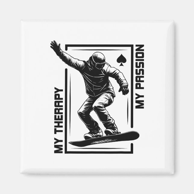Cool Snowboard Extreme Snowboarding Pro Snowboarde Magnet (Front)