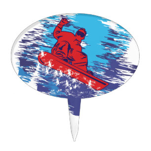 Cool Snowboarder Cake Topper