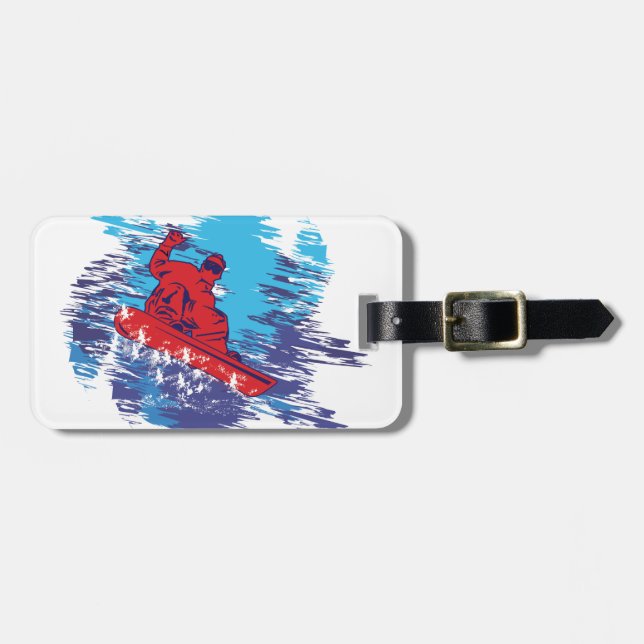 Cool Snowboarder Luggage Tag (Front Horizontal)