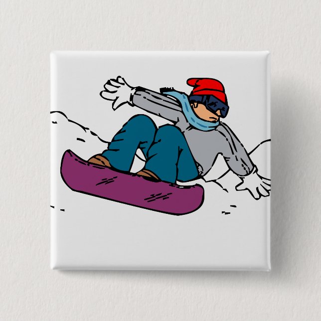 Cool Snowboarder | snowboarding gift | winter love Button (Front)