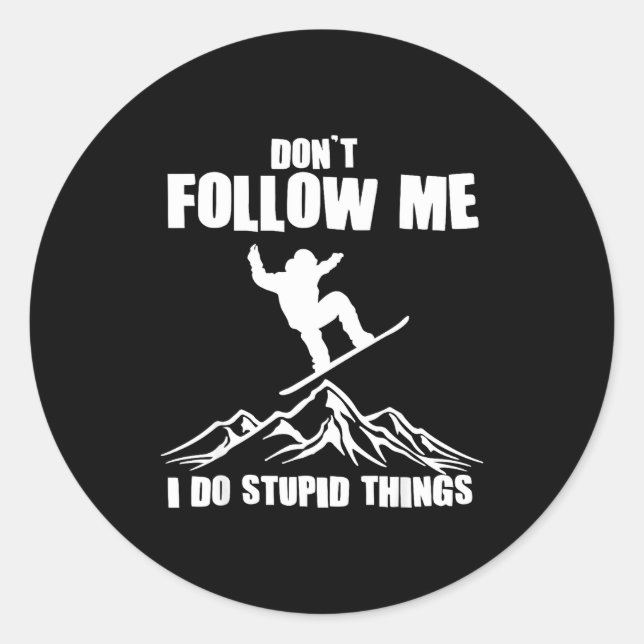 Cool Snowboarding Art For Men Women Snowboard Snow Classic Round Sticker (Front)
