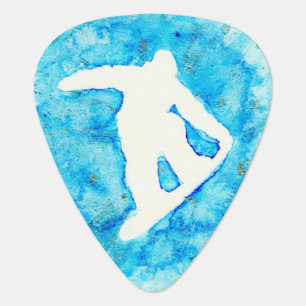 Cool snowboarding Art Groverallman Guitar Pick