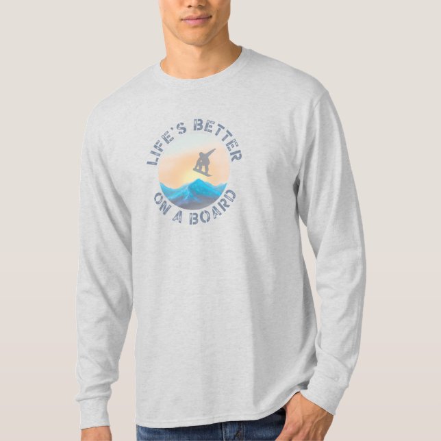 Cool Snowboarding Long Sleeve Shirt (Front)