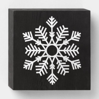 Cool Snowflake Winter Xmas Holiday Season Wooden Box Sign