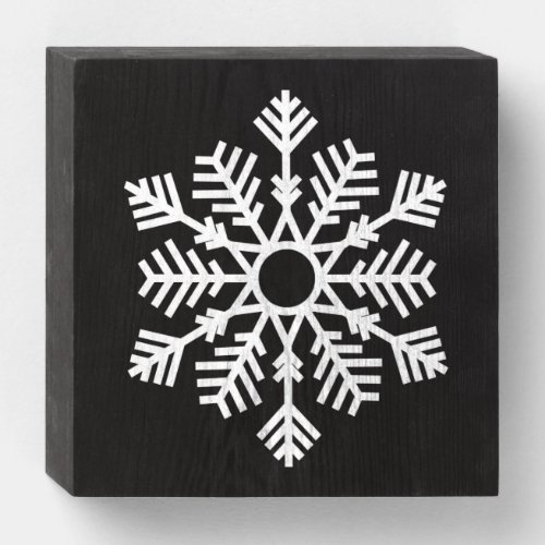 Cool Snowflake Winter Xmas Holiday Season Wooden Box Sign
