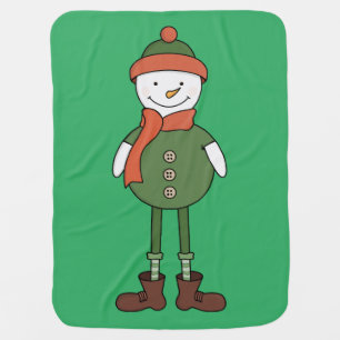 Cool Snowman Baby Blanket
