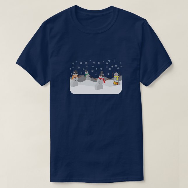 Cool Snowman Band T-Shirt (Design Front)