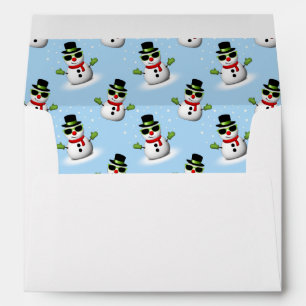 Cool Snowman Christmas Winter blue pattern Envelope
