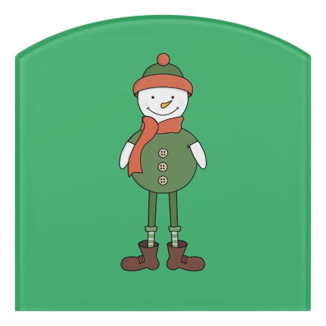 Cool Snowman Door Sign (Contour Front)