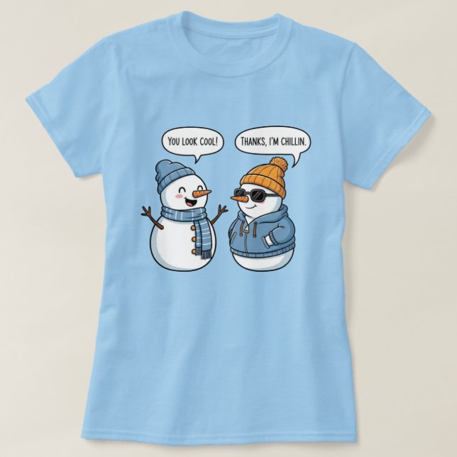 Cool Snowman Friends T-Shirt (Design Front)