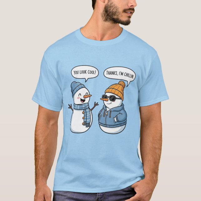 Cool Snowman Friends T-Shirt (Front)