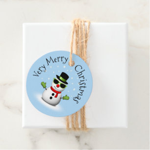 Cool Snowman Merry Christmas Winter Custom Favor Tags