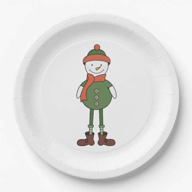 Cool Snowman Paper Plates (Front)