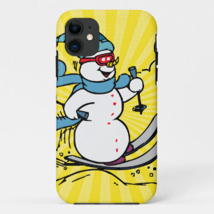 Cool Snowman Skiing   skiing lovers   winter sport iPhone 11 Case